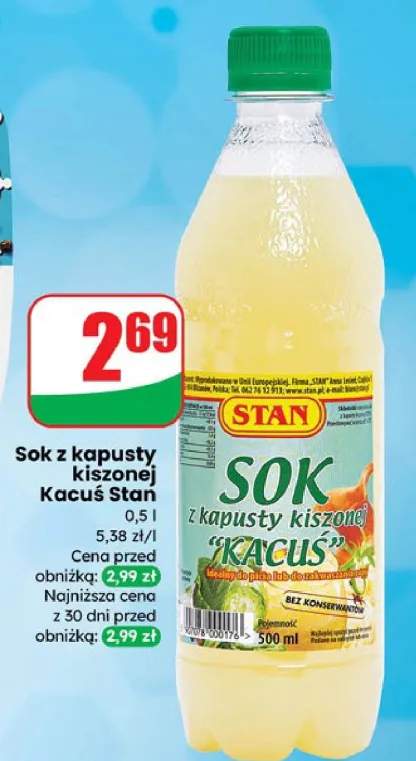 sok z kapusty kiszonej