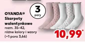 Skarpety walentynkowe różne kolory i wzory 3 pary