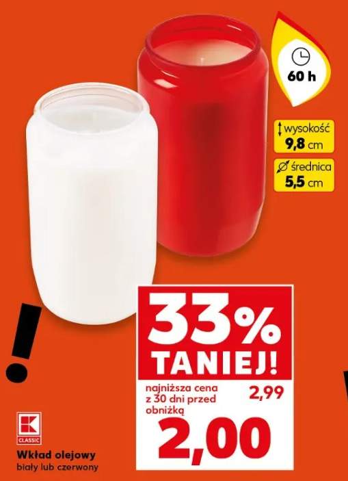 Wkład olejowy biały lub czerwony