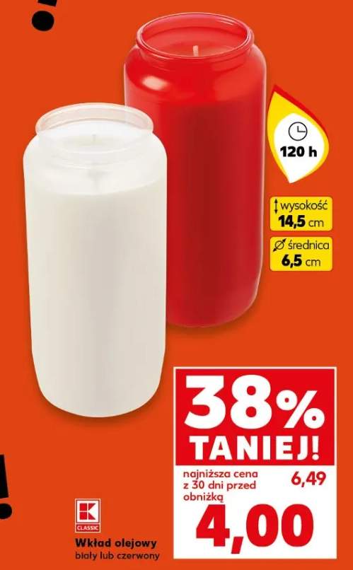 Wkład olejowy biały lub czerwony