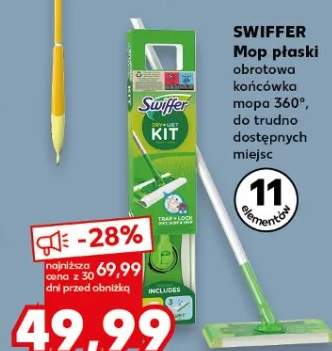 Mop płaski obrotowa końcówka mopa 360°, do trudno dostępnych miejsc