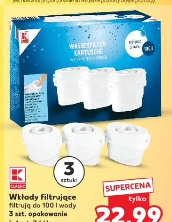 Wkłady filtrujące filtracja do 4 tyg. wody 3 szt.