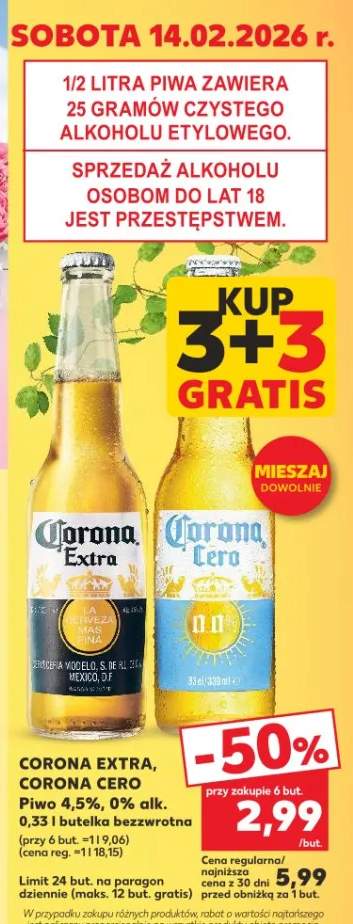 Piwo Corona Cero 0% alk.