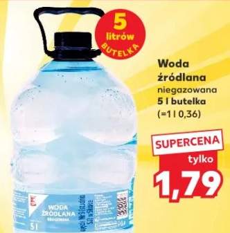 Woda źródlana niegazowana 5 l butelka
