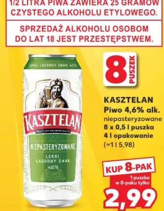 Piwo 4% alk. niepasteryzowane