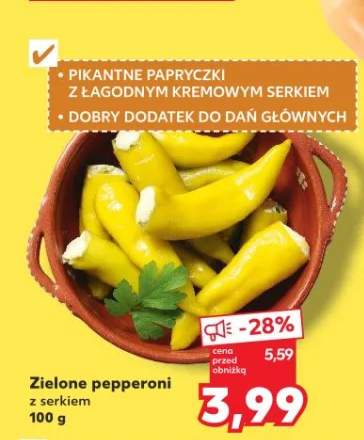 Papryczki zielone pepperoni z serkiem