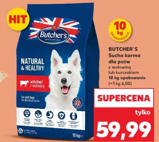 Karma sucha dla psów z wołowiną lub kurczakiem 10kg opakowanie