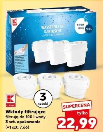 Wkłady filtrujące filtrują do 100 l wody