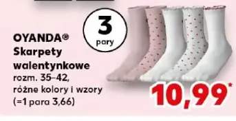 Skarpety walentynkowe rozm. 35-42, różne kolory i wzory (=1 para 3,66)