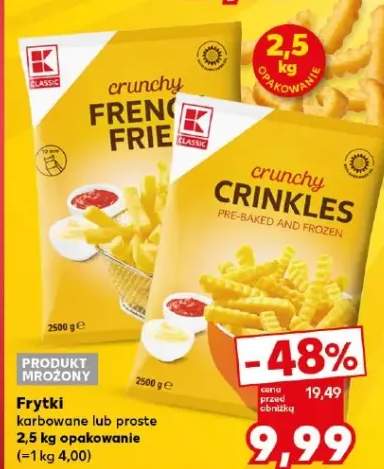 Frytki karbowane lub proste