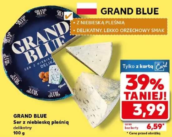 Ser z niebieską pleśnią delikatny