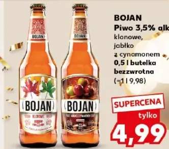 Piwo 3,5% alk. śliwowe, jabłko z cynamonem