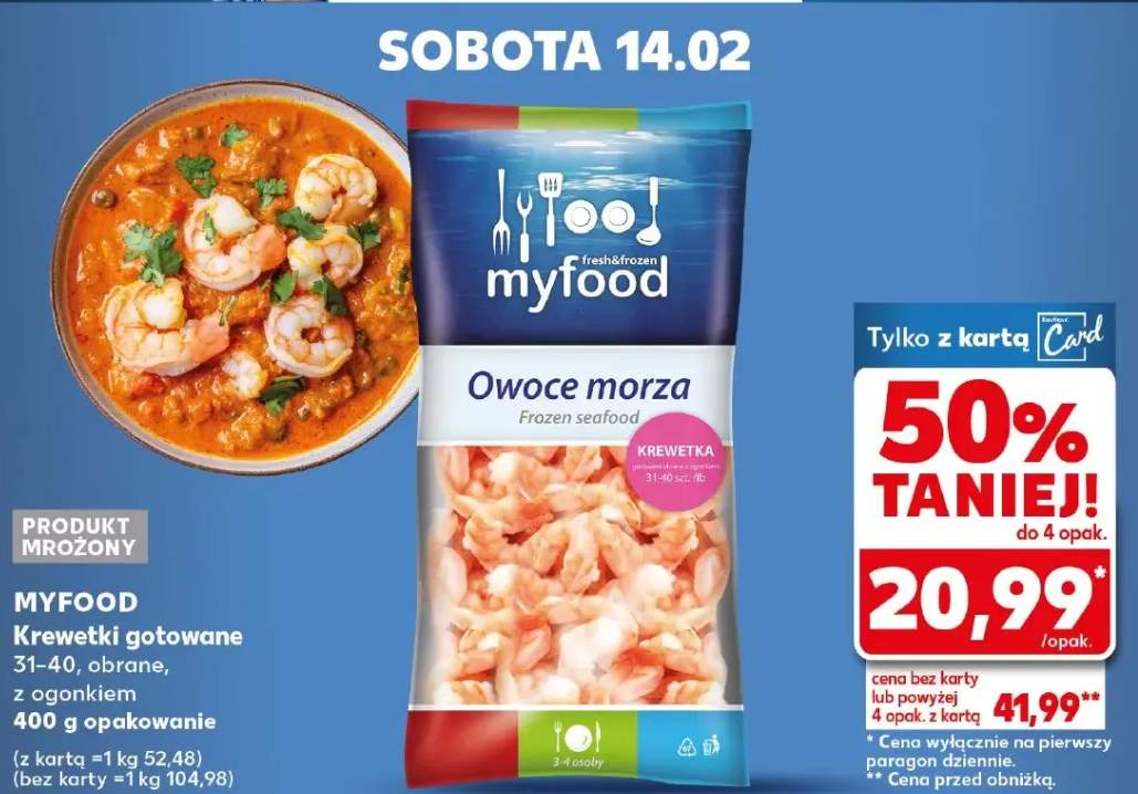 Krewetki gotowane obrane, z ogonkiem