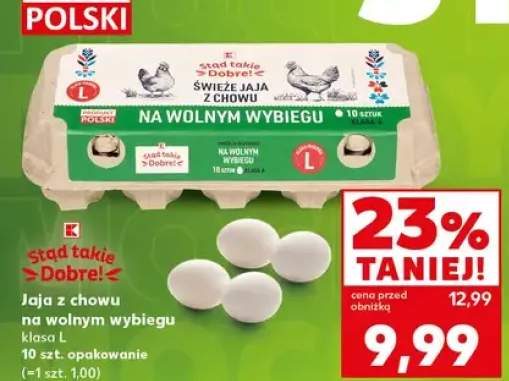 Jaja z chowu na wolnym wybiegu klasa L