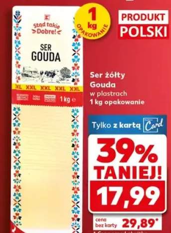Ser żółty gouda w plastrach