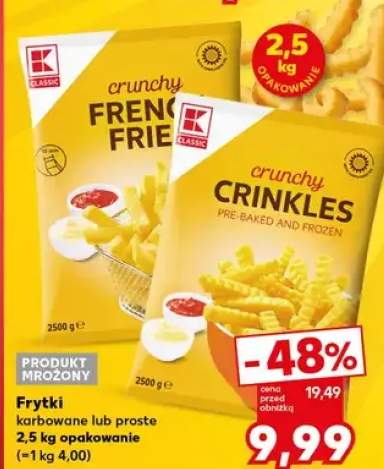 Frytki karbowane lub proste