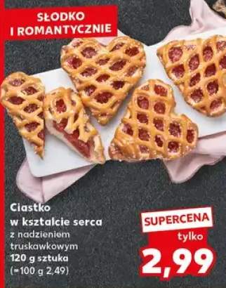 Ciastko w kształcie serca z nadzieniem truskawkowym