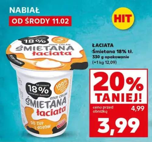 Śmietana 18% tł.