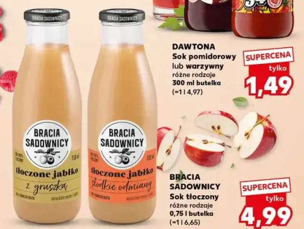 Sok tłoczony różne rodzaje