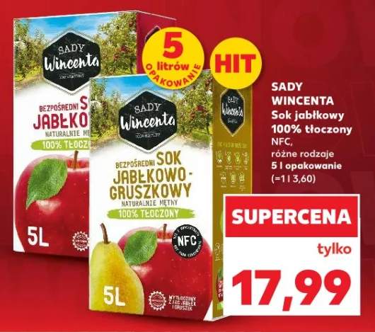 Sok jabłkowy 100% tłoczony NFC, różne rodzaje