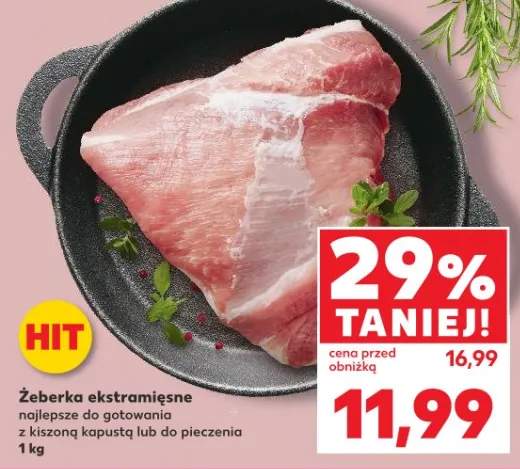 Żeberka ekstramięsne najlepsze do gotowania z kiszoną kapustą lub do pieczenia