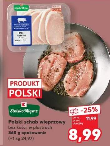 Polski schab wieprzowy bez kości w plastrach