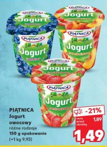 Jogurt owocowy różne rodzaje
