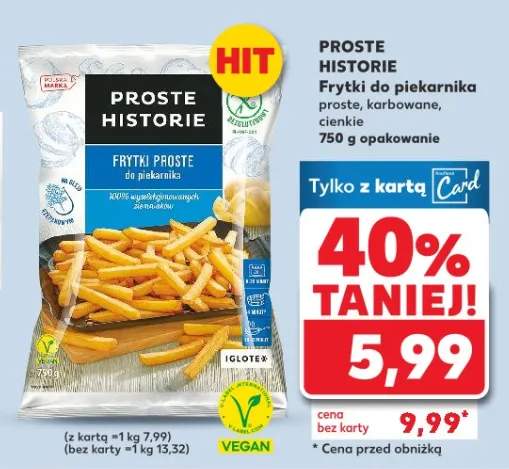 Frytki do piekarnika proste, karbowane, cienkie