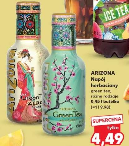 Napój herbaciany Green Tea różne rodzaje 0,45l butelka (=1l 9,98)