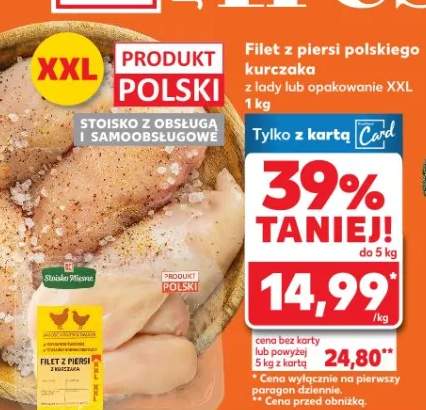 Filet z piersi polskiego kurczaka z łędy lub opakowanie XXL