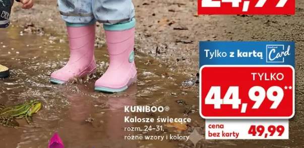 Kalosze świecące, różne wzory i kolory