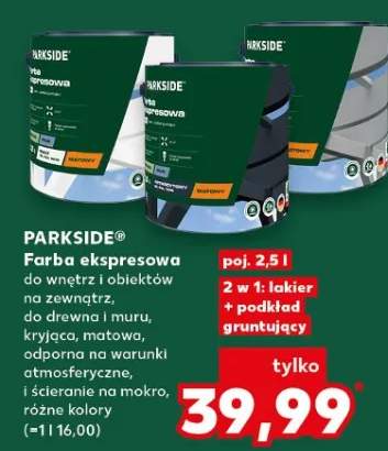 Farba akrylowa do wnętrz i obiektów na zewnątrz, do drewna i muru