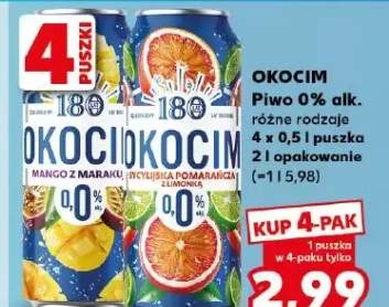 Piwo bezalkoholowe Okocim różne rodzaje