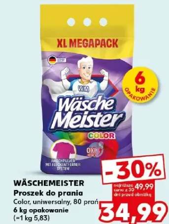 Proszek do prania color, uniwersalny, 80 prań 6 kg opakowanie