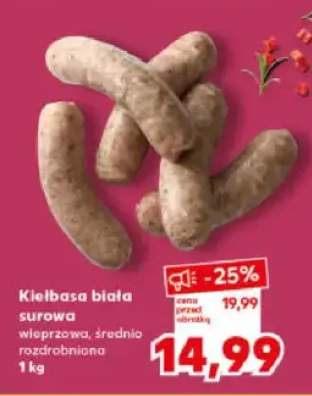 Kiełbasa biała surowa wieprzowa, średnio rozcieńczona
