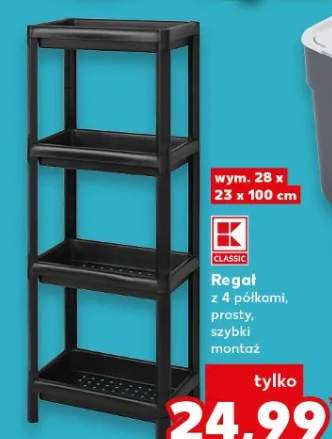 Regał z 4 półkami, prosty, szybki montaż