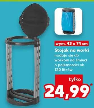 Stojak na worki nadaje się do worków na śmieci o pojemności ok. 120 litrów