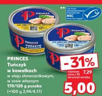 Tuńczyk w kawałkach w oleju słonecznikowym, w sosie własnym