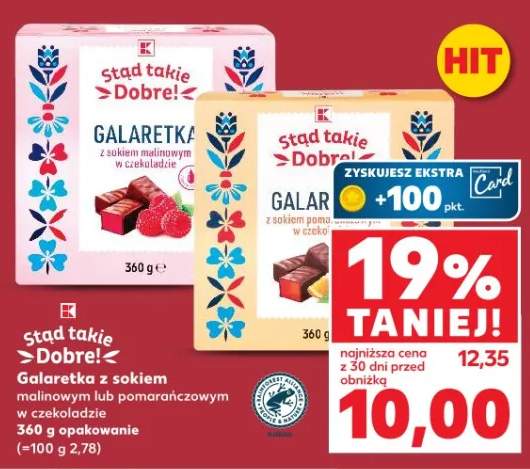 Galaretka z sokiem malinowym lub pomarańczowym w czekoladzie