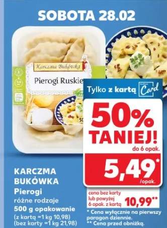 Pierogi ruskie różne rodzaje 500g opakowanie