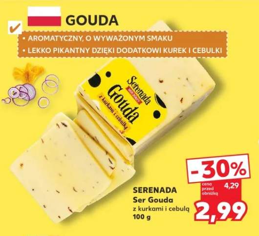Ser Gouda z kurkami i cebulą