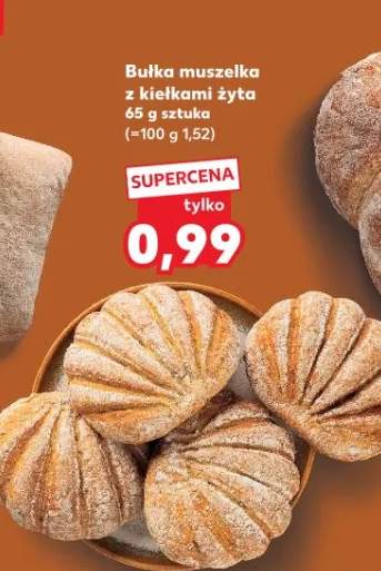 Bułka muszelka z kiełkami żyta