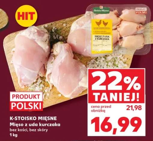 Mięso z uda kurczaka bez kości, bez skóry