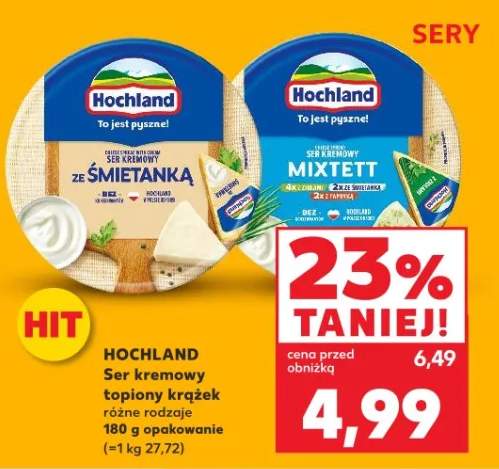 Ser kremowy topiony krążek różne rodzaje