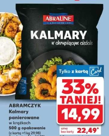Kalmary panierowane w krążkach 500g opakowanie