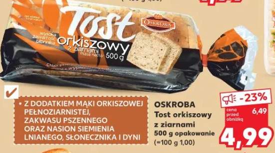 Tost orkiszowy z ziarnami