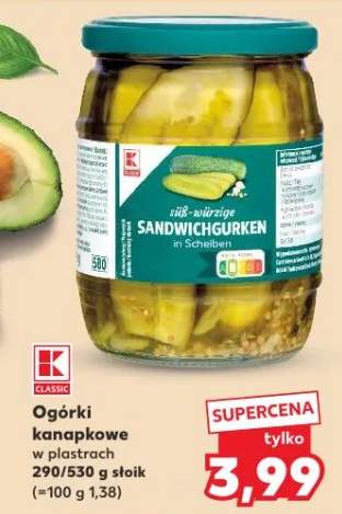 Ogórki kanapkowe w plastrach