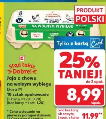 Jaja z chowu na wolnym wybiegu klasa M