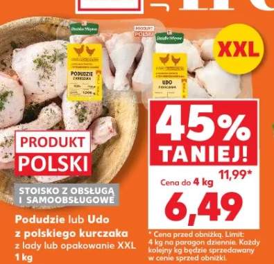 Udko z obsługą lub udo z polskiego kurczaka z lady lub opakowanie XXL