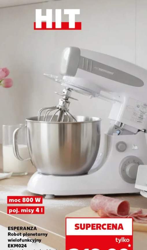 Robot planetarny wielofunkcyjny EKM024 różne akcesoria do ubijania i zagniątania, antypoślizgowe nóżki, misa ze stali nierdzewnej